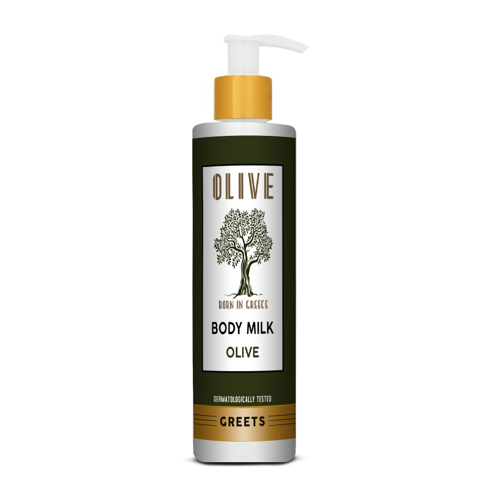 BOTTLE_BODY MILK OLIVE LEAVES